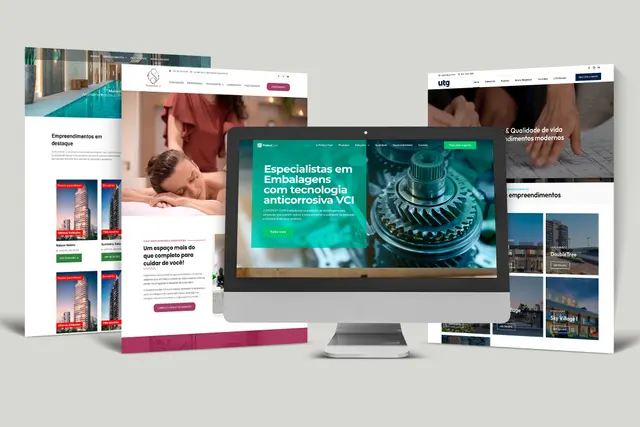 Sites e landing pages em diferentes telas